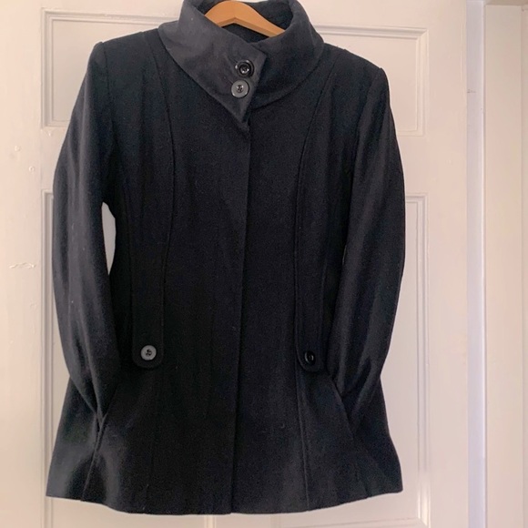 Majora wool blend coat, black, size large - Picture 1 of 9